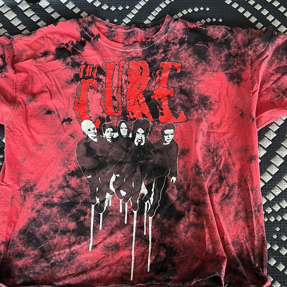 The Cure Red and Black Tie-Dye Men's Shirt